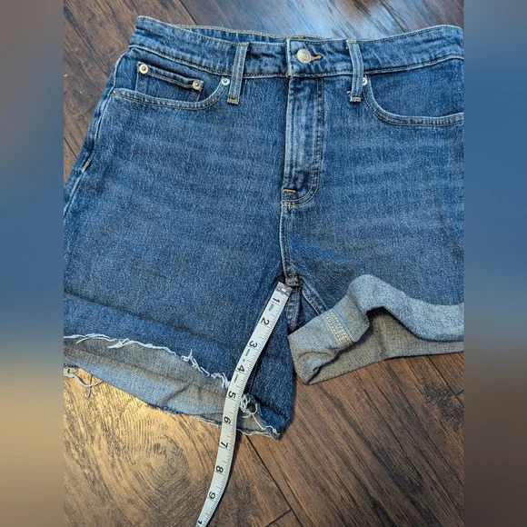 Free Assembly Rolled Cuff High Waist Denim Shorts - Picture 9 of 9